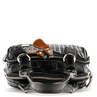 Chloe Black Patent Leather Bay Tote Bag