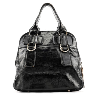 Chloe Black Patent Leather Bay Tote Bag