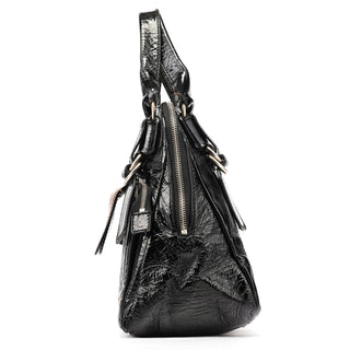 Chloe Black Patent Leather Bay Tote Bag