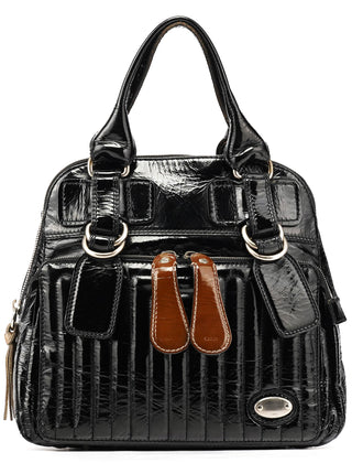Chloe Black Patent Leather Bay Tote Bag