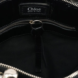 Chloe Black Patent Leather Bay Tote Bag