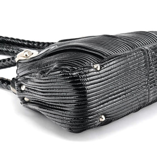 Chloe Black Patent Leather Bay Tote Bag