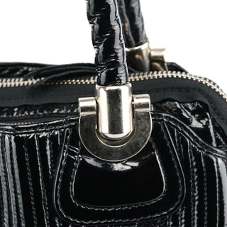 Chloe Black Patent Leather Bay Tote Bag