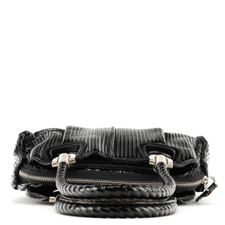 Chloe Black Patent Leather Bay Tote Bag