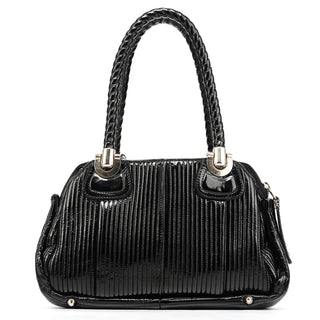 Chloe Black Patent Leather Bay Tote Bag