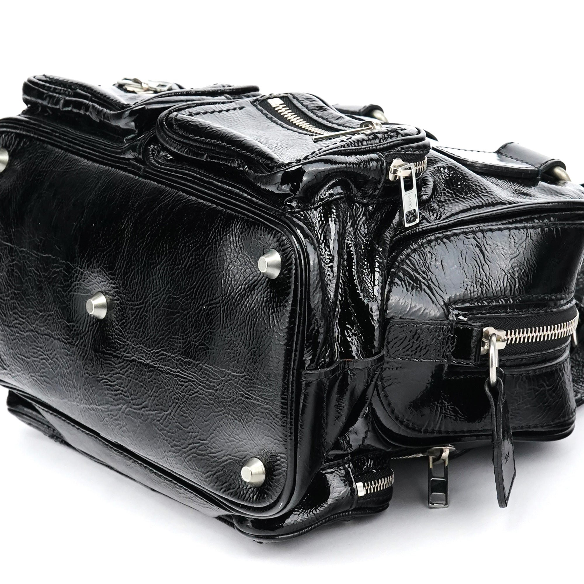Chloé Sac cabas Betty en cuir verni noir