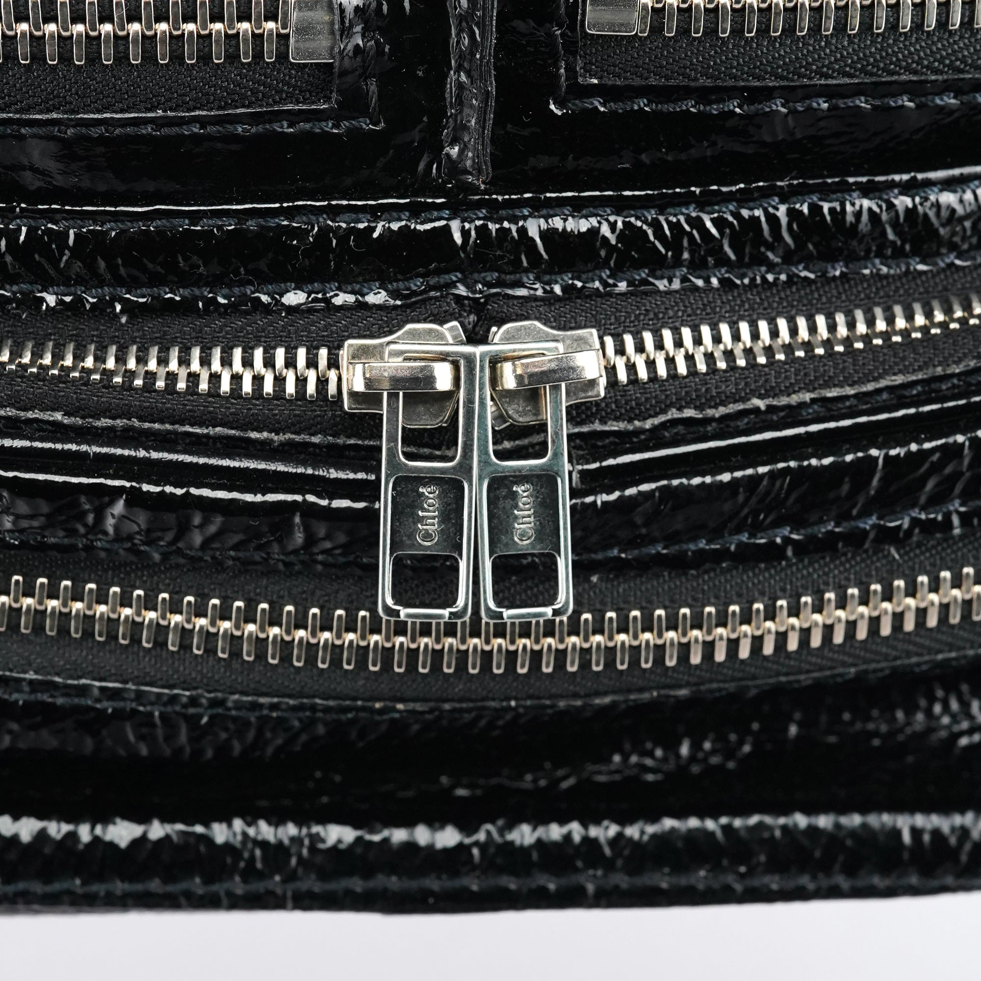 Chloé Sac cabas Betty en cuir verni noir
