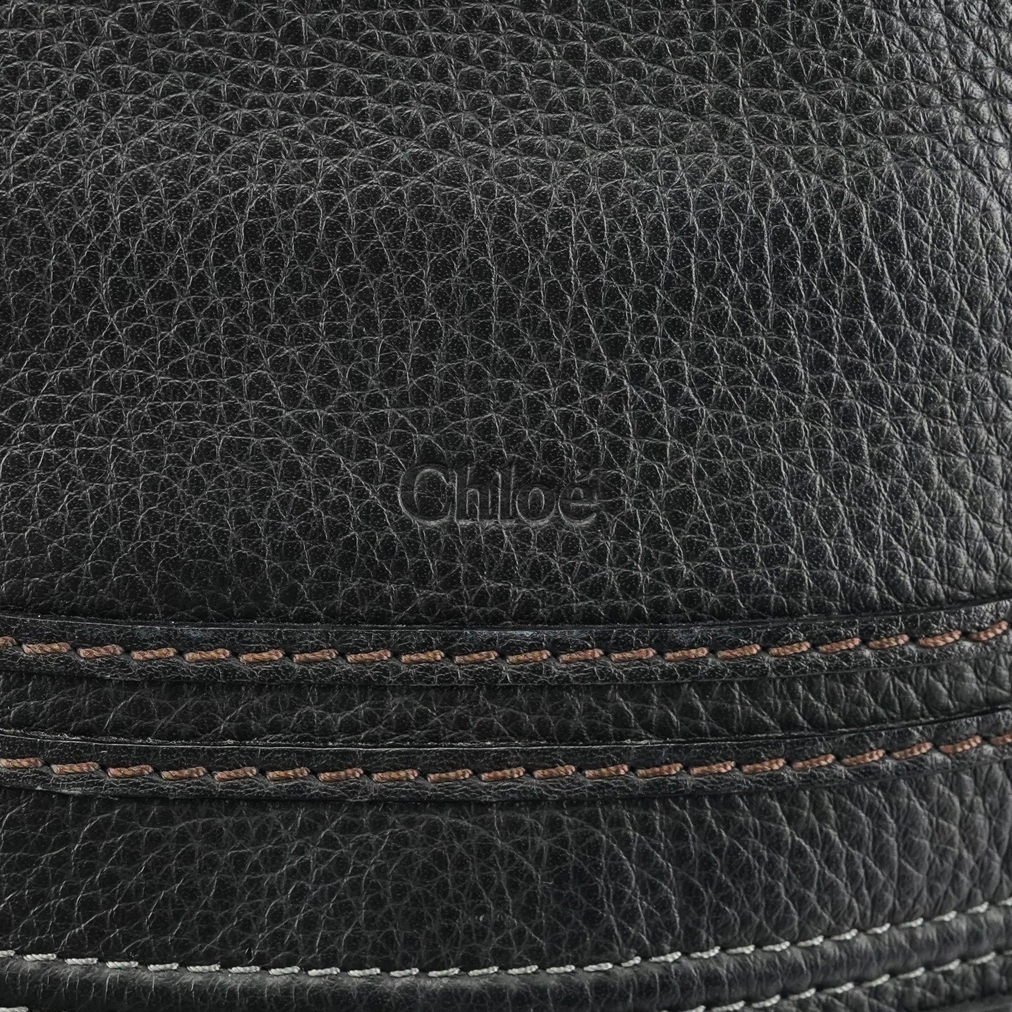 Chloé Black Pebbled Leather Marcie 2-Way Bag