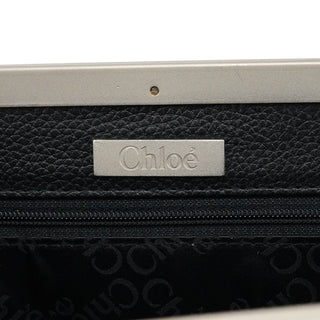 Chloe Black Pebbled Leather Metal Handle Bag