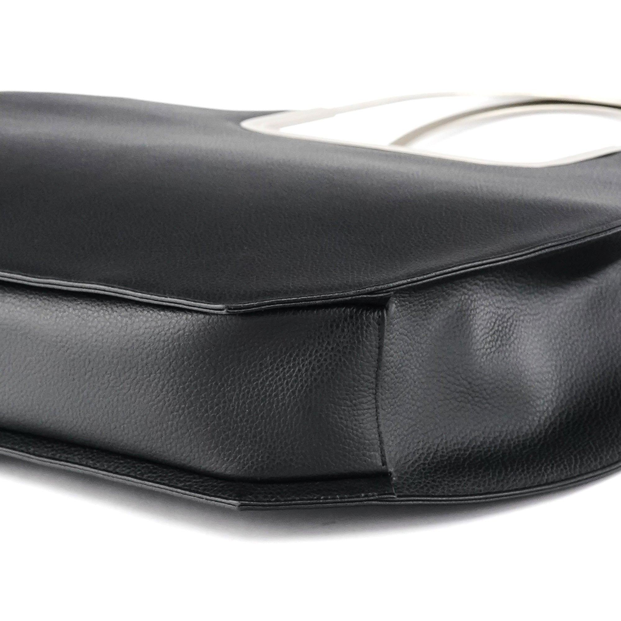 Chloe Black Pebbled Leather Metal Handle Bag