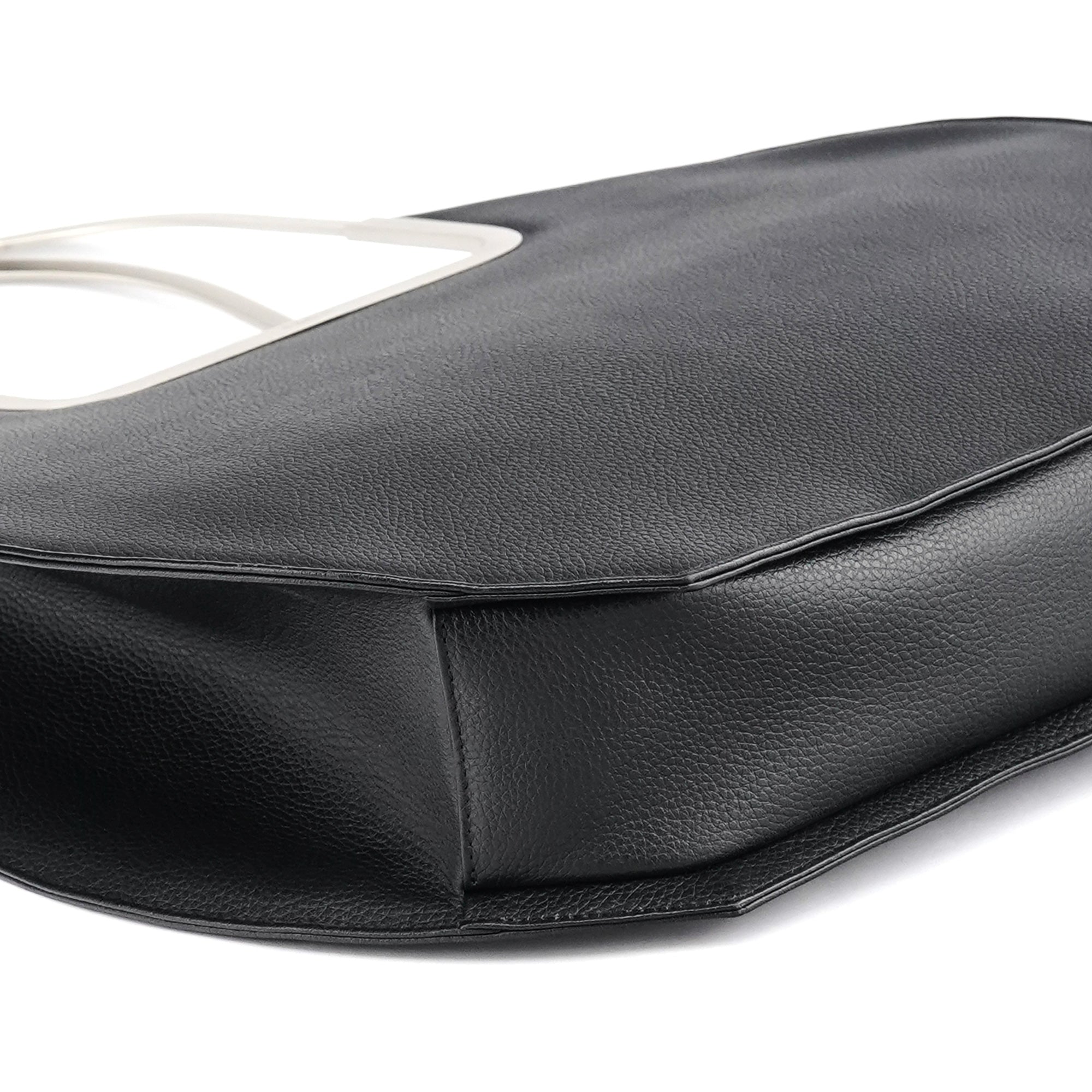 Chloe Black Pebbled Leather Metal Handle Bag