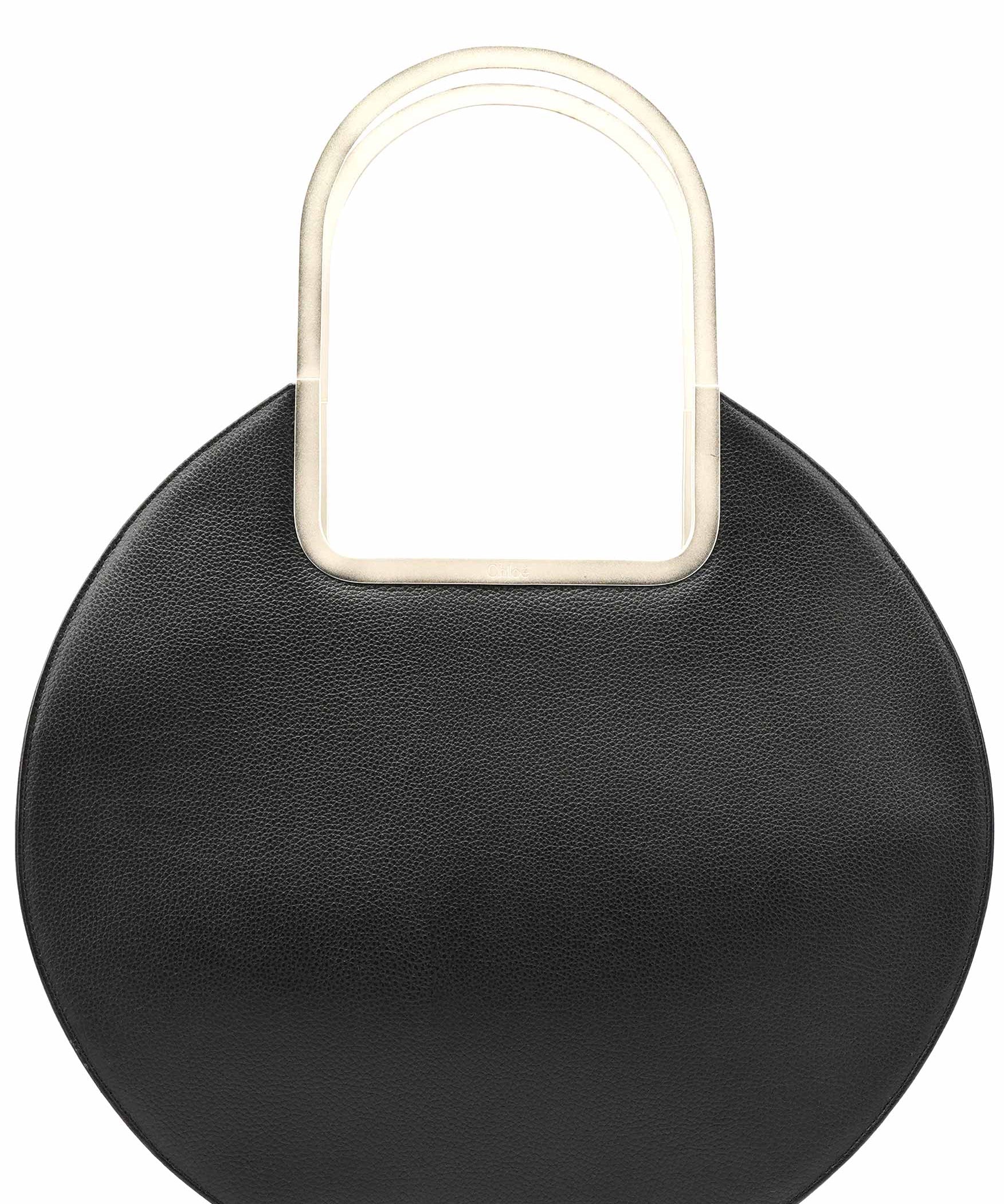 Chloe Black Pebbled Leather Metal Handle Bag
