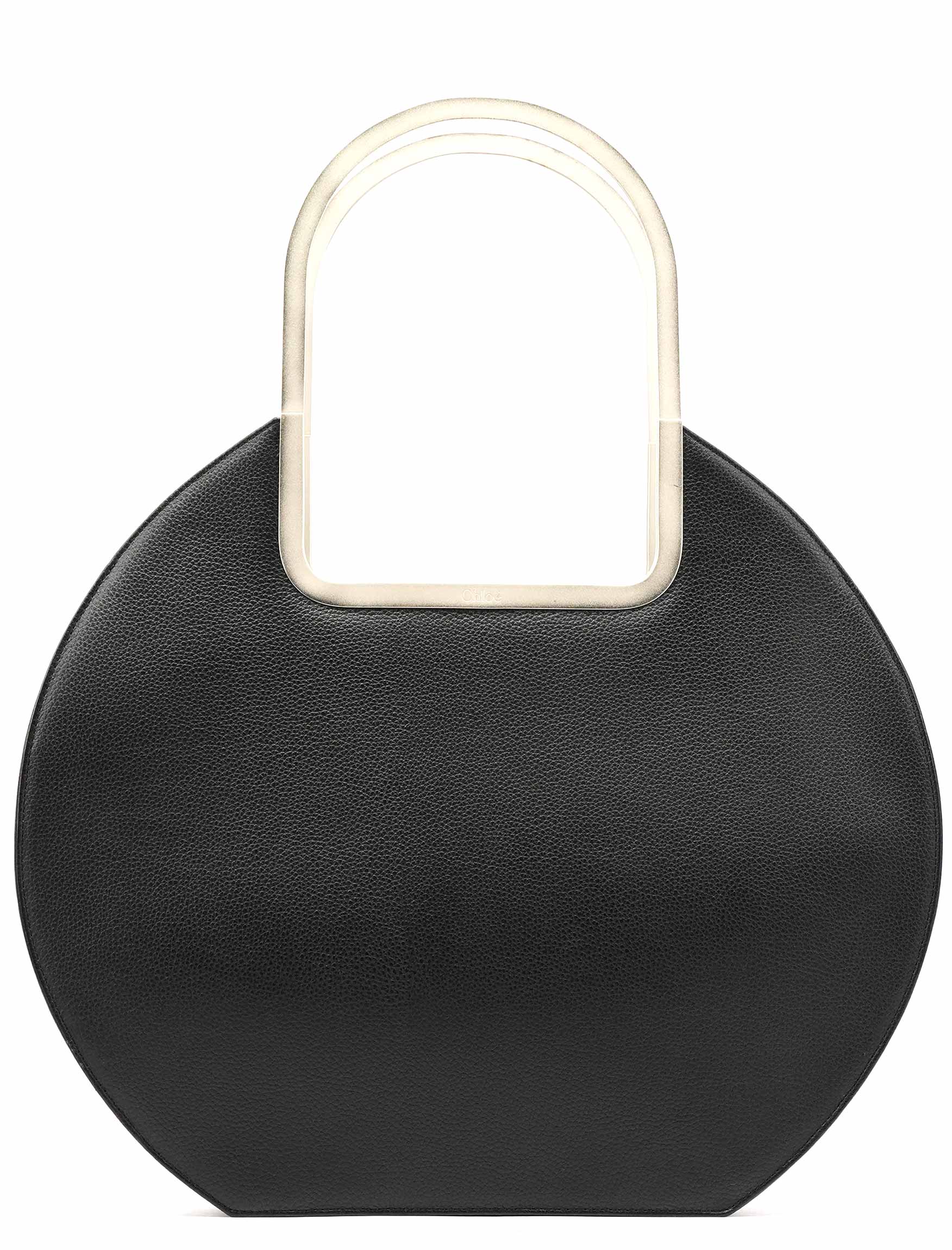Chloe Black Pebbled Leather Metal Handle Bag