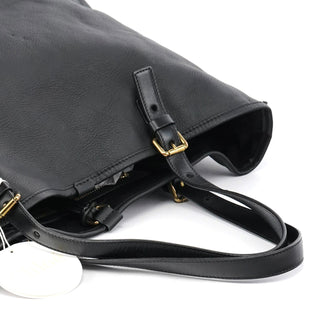 Chloe Black Pebbled Leather Zipper Tote Bag