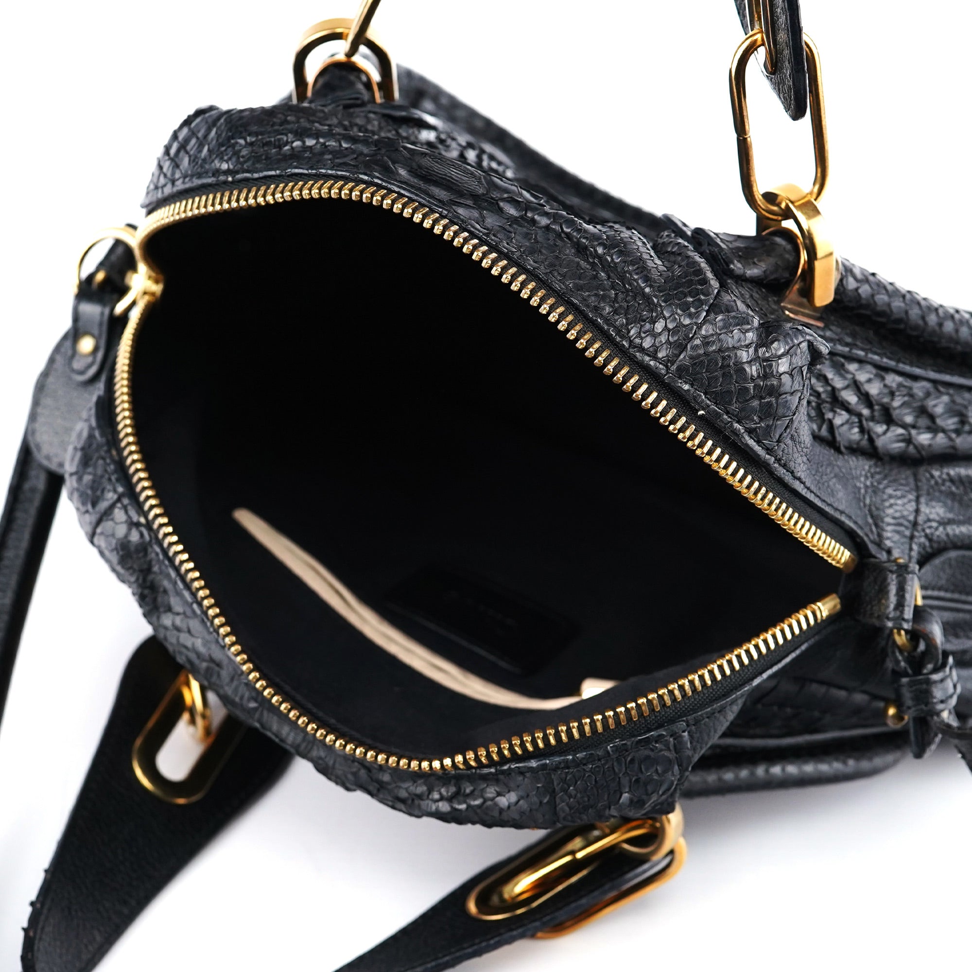 Chloé Black Python Paraty 2-Way Shoulder Bag