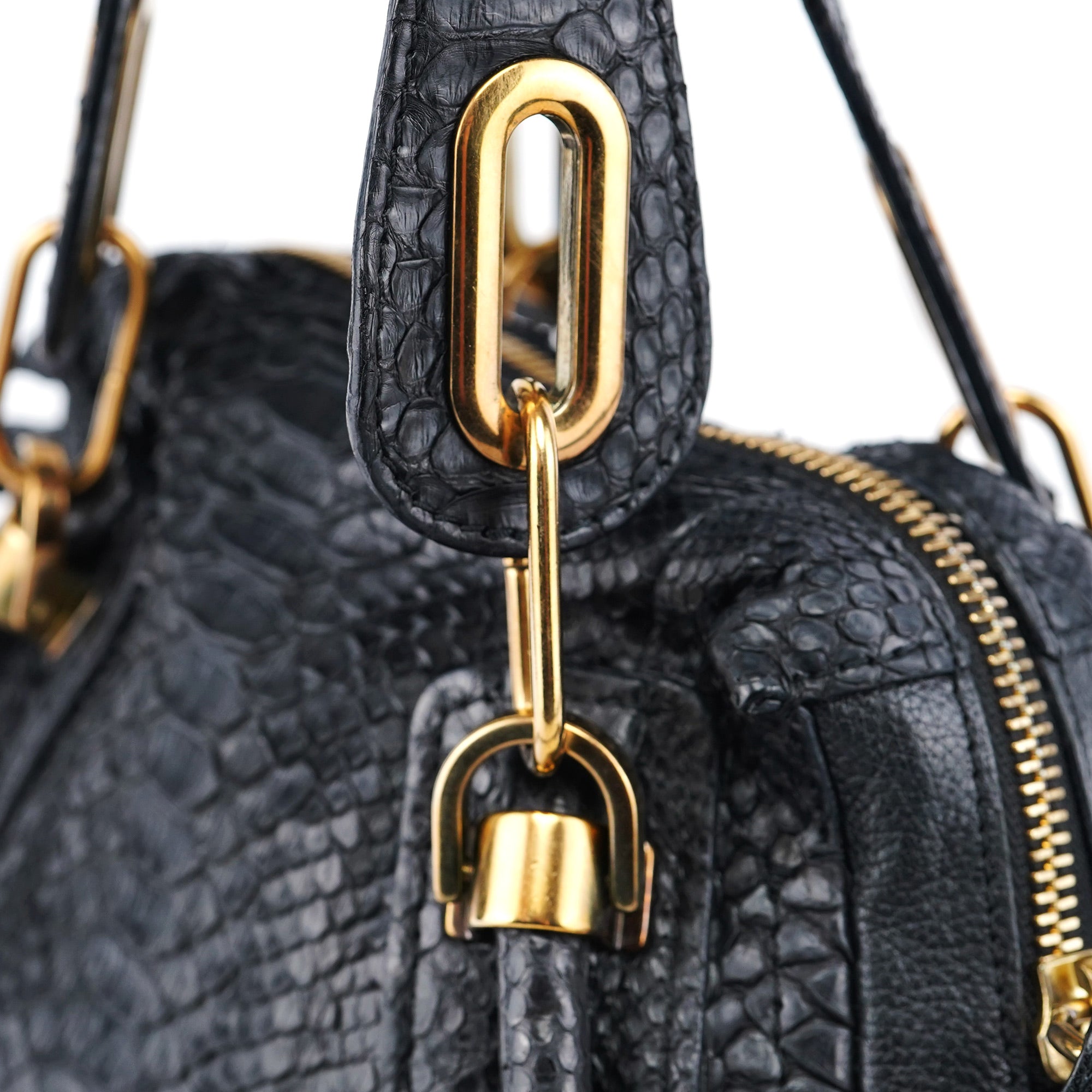 Chloé Black Python Paraty 2-Way Shoulder Bag