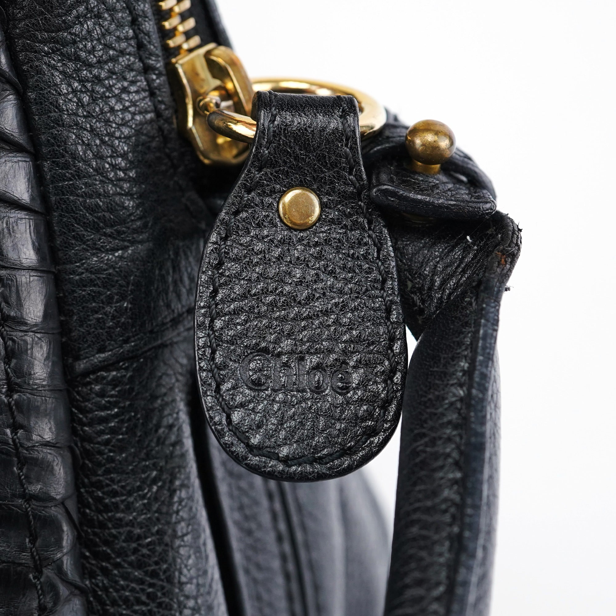 Chloé Black Python Paraty 2-Way Shoulder Bag