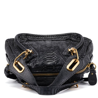 Chloé Black Python Paraty 2-Way Shoulder Bag