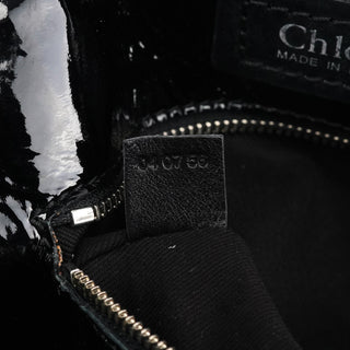 Chloe Black Quilted Patent Leather Bay Tote Bag