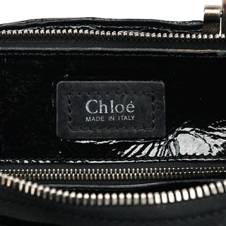 Chloe Black Quilted Patent Leather Bay Tote Bag