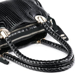 Chloe Black Quilted Patent Leather Bay Tote Bag