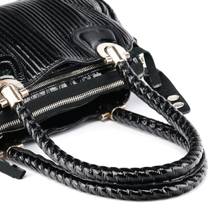 Chloe Black Quilted Patent Leather Bay Tote Bag