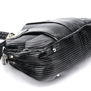 Chloe Black Quilted Patent Leather Bay Tote Bag