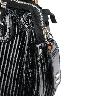 Chloe Black Quilted Patent Leather Bay Tote Bag