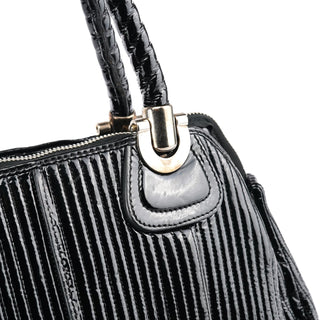 Chloe Black Quilted Patent Leather Bay Tote Bag