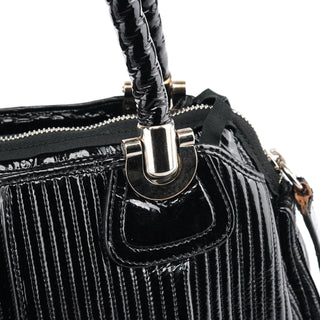Chloe Black Quilted Patent Leather Bay Tote Bag