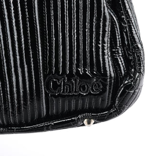 Chloe Black Quilted Patent Leather Bay Tote Bag
