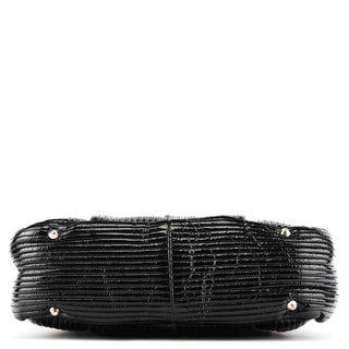 Chloe Black Quilted Patent Leather Bay Tote Bag