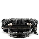 Chloe Black Quilted Patent Leather Bay Tote Bag