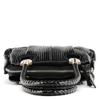 Chloe Black Quilted Patent Leather Bay Tote Bag