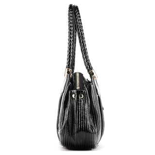 Chloe Black Quilted Patent Leather Bay Tote Bag