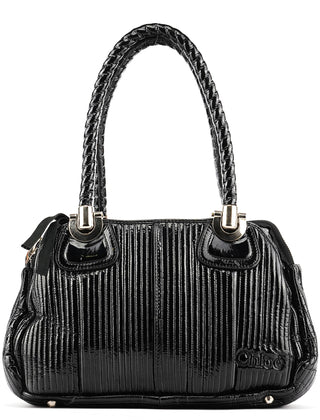 Chloe Black Quilted Patent Leather Bay Tote Bag