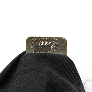 Chloe Black Shearling Embellished Chain Shoulder Bag