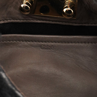 Chloe Black Shearling Embellished Chain Shoulder Bag