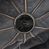 Chloé Borsa a spalla in shearling nero con decorazioni e catena