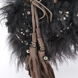 Chloé Borsa a spalla in shearling nero con decorazioni e catena
