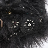 Chloé Borsa a spalla in shearling nero con decorazioni e catena