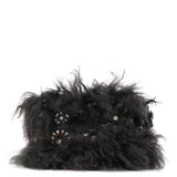Chloé Borsa a spalla in shearling nero con decorazioni e catena