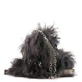 Chloé Borsa a spalla in shearling nero con decorazioni e catena