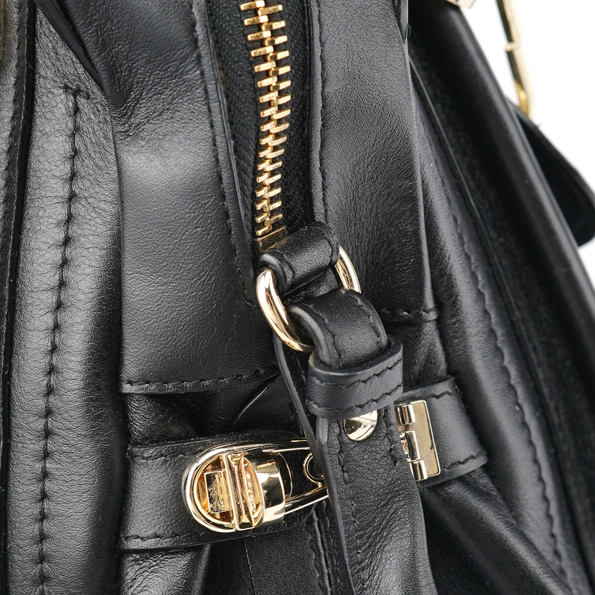 Chloé Black Silver Calfskin Paraty 2-Way Shoulder Bag