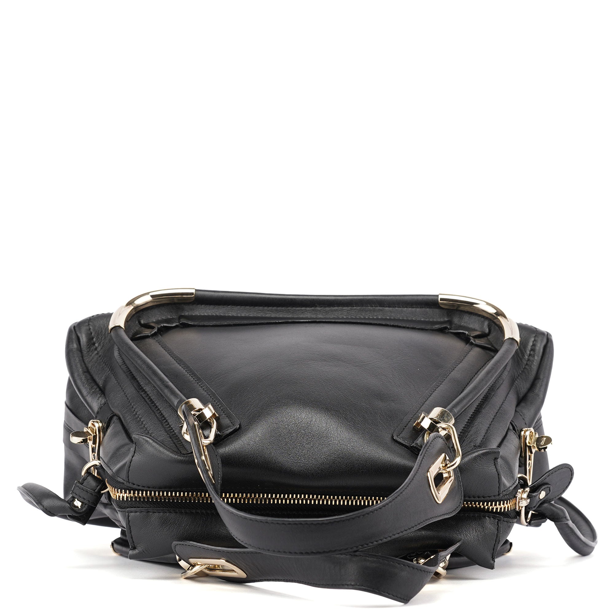 Chloé Black Silver Calfskin Paraty 2-Way Shoulder Bag