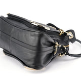 Chloé Black Silver Calfskin Paraty 2-Way Shoulder Bag