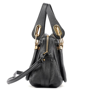 Chloé Black Small Leather Paraty 2-Way Shoulder Bag