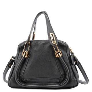 Chloé Black Small Leather Paraty 2-Way Shoulder Bag