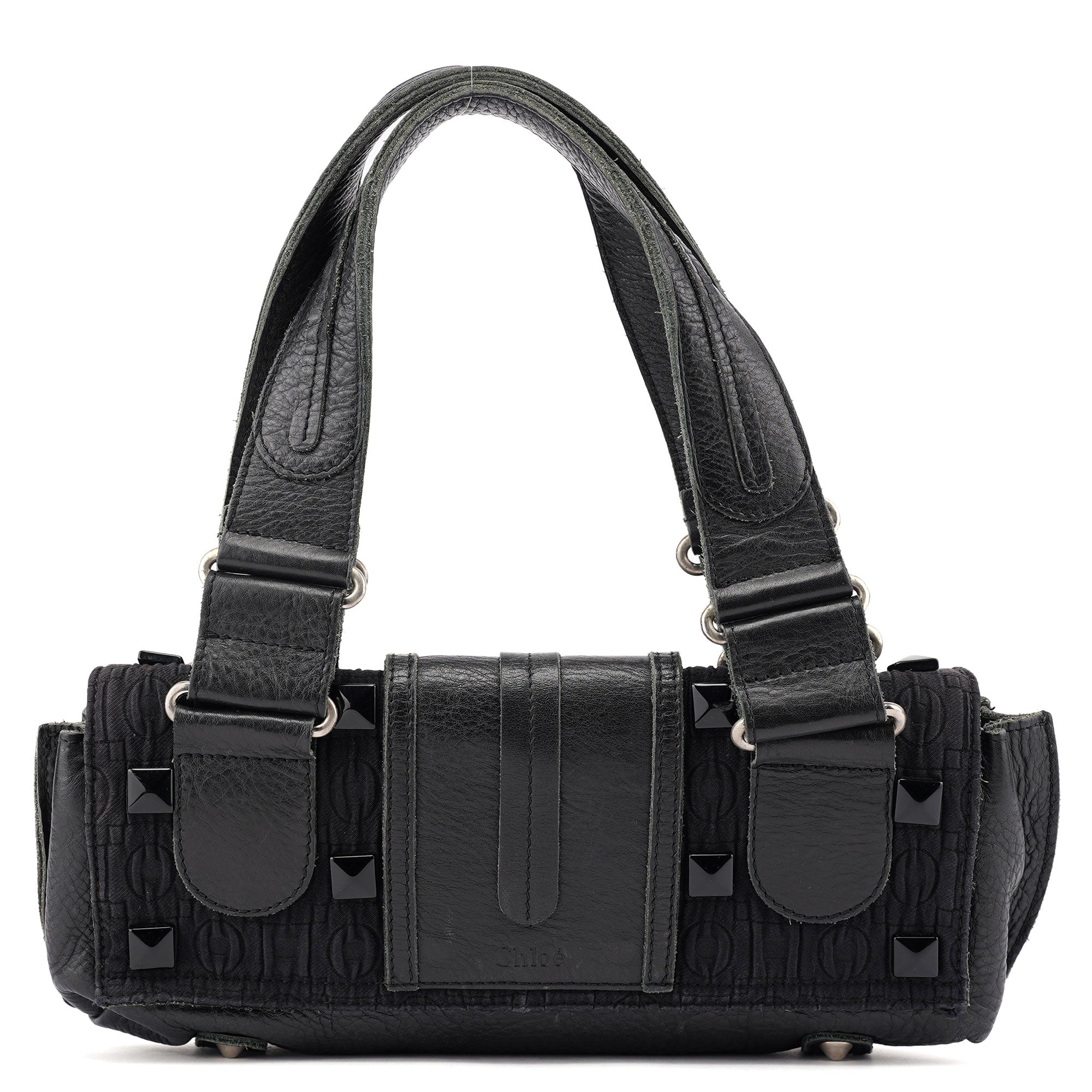 Chloé Black Studded Leather Tote Bag