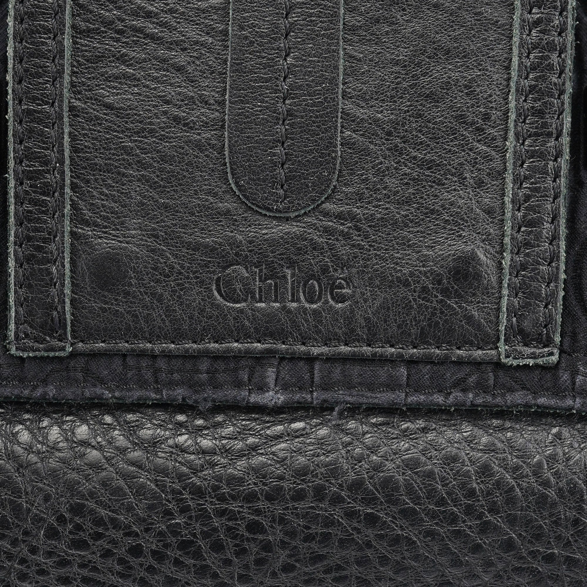 Chloé Black Studded Leather Tote Bag